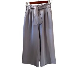 Lululemon Noir Tie Waist Wide-Leg Crop Pants In Silverscreen Size 4